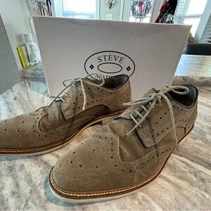 Steve Madden Men's Olive Suede Brogue Oxfords